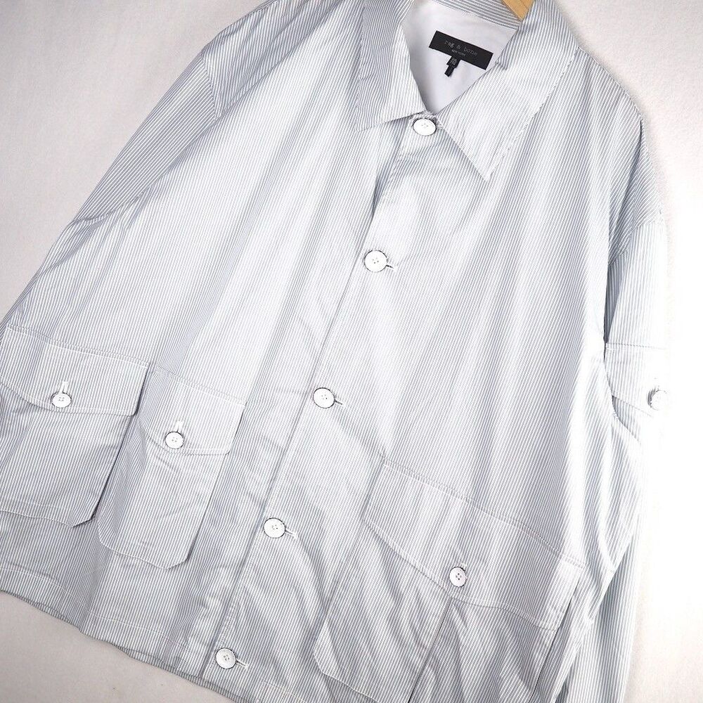Rag & Bone Cade Striped Cotton Stretch Jacket Big Pocket Mens XXL New w/o Tags